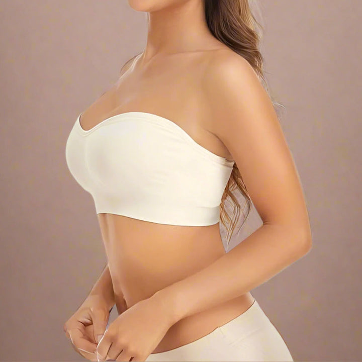 LAST DAY - BUY 1 GET 1 FREE💞Womens Strapless Bras Push Up Bandeau Bra Non Slip Wireless Supportive Padded Bras Seamless Comfortable Tube Jelly Bra