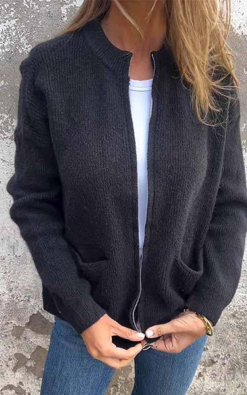 🎁2026 New Arrivals 57% OFF💥Round Neck Zipper Knitted Jacket🧥