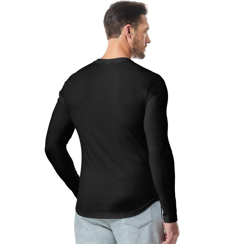 Men's Athletic Longline Ribbed Top 🔥 – V-Neck Long Sleeve, Moisture-Wicking for Gym Sessions/Casual