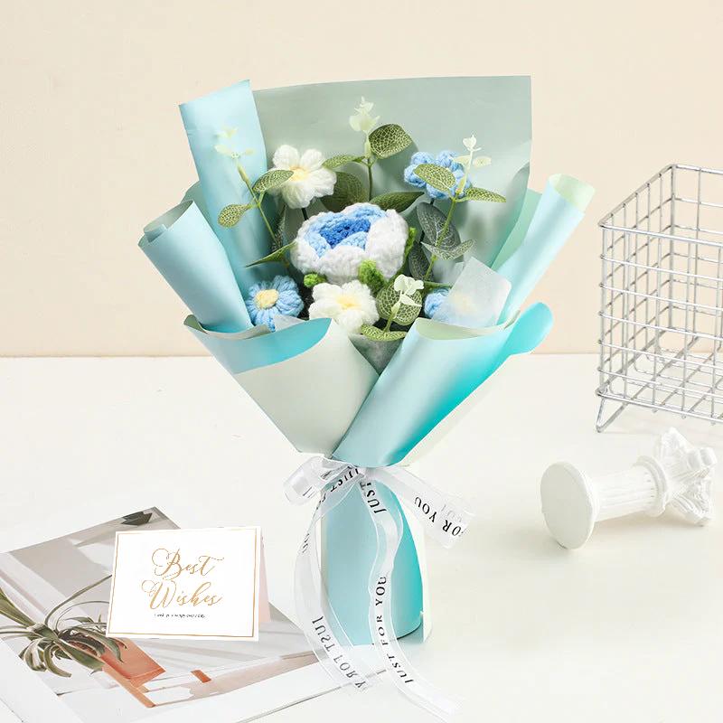 🌷 50 % RABATT NÅ! 💕 Håndlaget delikat heklet blomsterbukett – Morsdagsspesial – Livaktig design, slitesterk &amp;  Perfekt gave til mamma 🎁