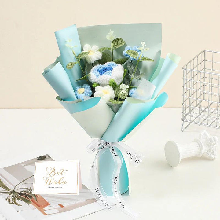 🌷 50 % RABATT NÅ! 💕 Håndlaget delikat heklet blomsterbukett – Morsdagsspesial – Livaktig design, slitesterk &amp;  Perfekt gave til mamma 🎁