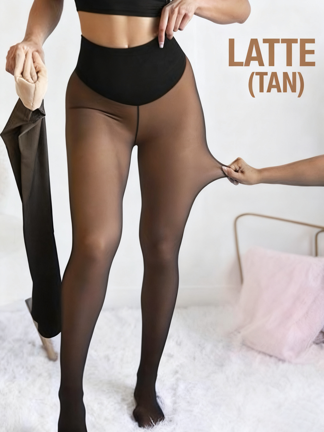🔥Lynsalg 50 % RABATT!!⚡20 000+ SOLGT! 🏆❄️Flawless Legs Falske Gjennomsiktige Varme Plysjforede Elastiske Strømpebukser