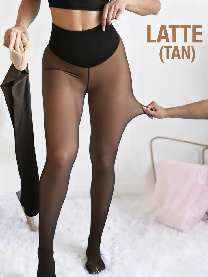🔥Lynsalg 50 % RABATT!!⚡20 000+ SOLGT! 🏆❄️Flawless Legs Falske Gjennomsiktige Varme Plysjforede Elastiske Strømpebukser