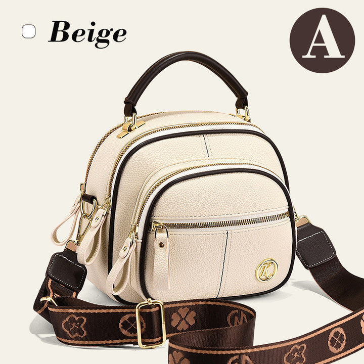 Klassiske multifunksjonelle rom Justerbar bred skulderstropp PU-skinn Crossbody-veske