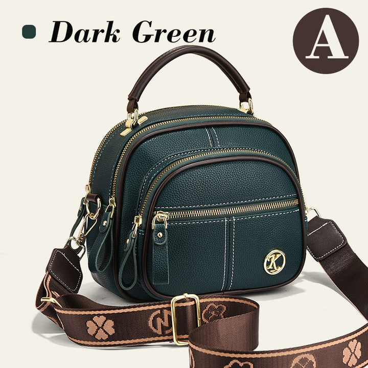 Klassiske multifunksjonelle rom Justerbar bred skulderstropp PU-skinn Crossbody-veske