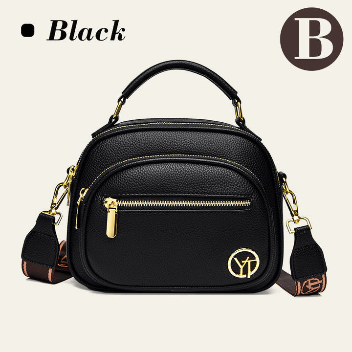 Klassiske multifunksjonelle rom Justerbar bred skulderstropp PU-skinn Crossbody-veske