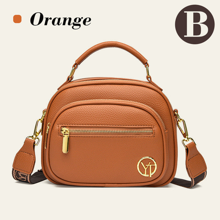 Klassiske multifunksjonelle rom Justerbar bred skulderstropp PU-skinn Crossbody-veske