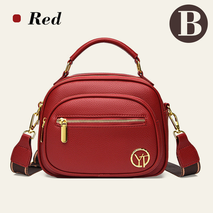Klassiske multifunksjonelle rom Justerbar bred skulderstropp PU-skinn Crossbody-veske