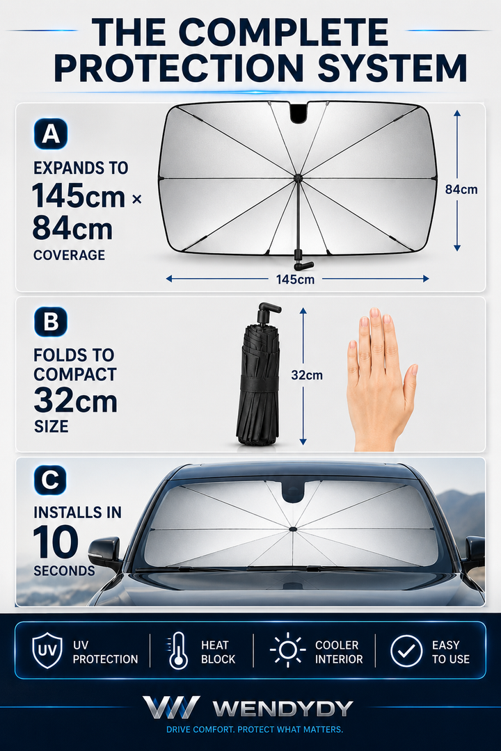 🔥Last Day 50% OFF - 2026 Upgraded Car Windshield Sun Shade Umbrella