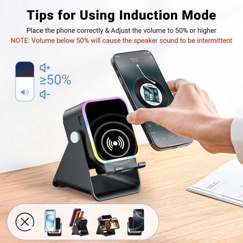 💎 50% OFF 5-IN-1 WIRELESS SPEAKER STAND! 💎 Induction Audio, Phone Holder &amp; Ambient Light