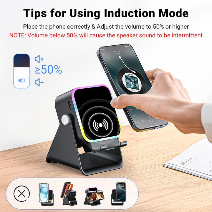 💎 50% OFF 5-IN-1 WIRELESS SPEAKER STAND! 💎 Induction Audio, Phone Holder &amp; Ambient Light