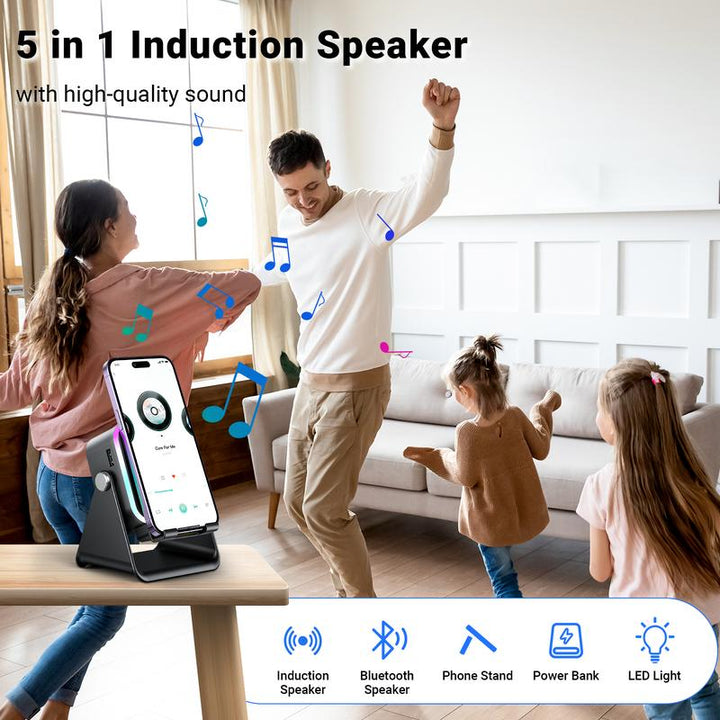💎 50% OFF 5-IN-1 WIRELESS SPEAKER STAND! 💎 Induction Audio, Phone Holder &amp; Ambient Light