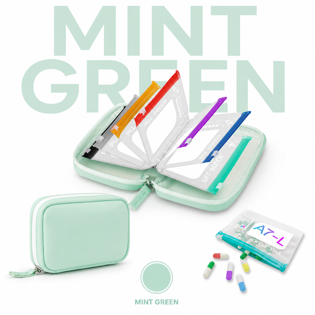 ❄️Summerfresh 50% OFF!💊14-Pouch Travel Medicine &amp; Supplement Organiser – Removable Colour-Coded Zip Pouches with Binder Case
