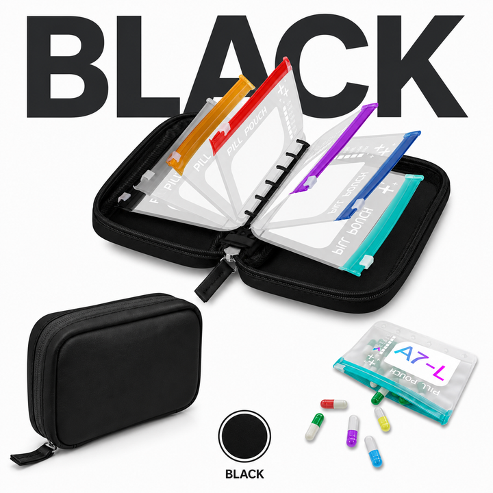 ❄️Summerfresh 50% OFF!💊14-Pouch Travel Medicine &amp; Supplement Organiser – Removable Colour-Coded Zip Pouches with Binder Case