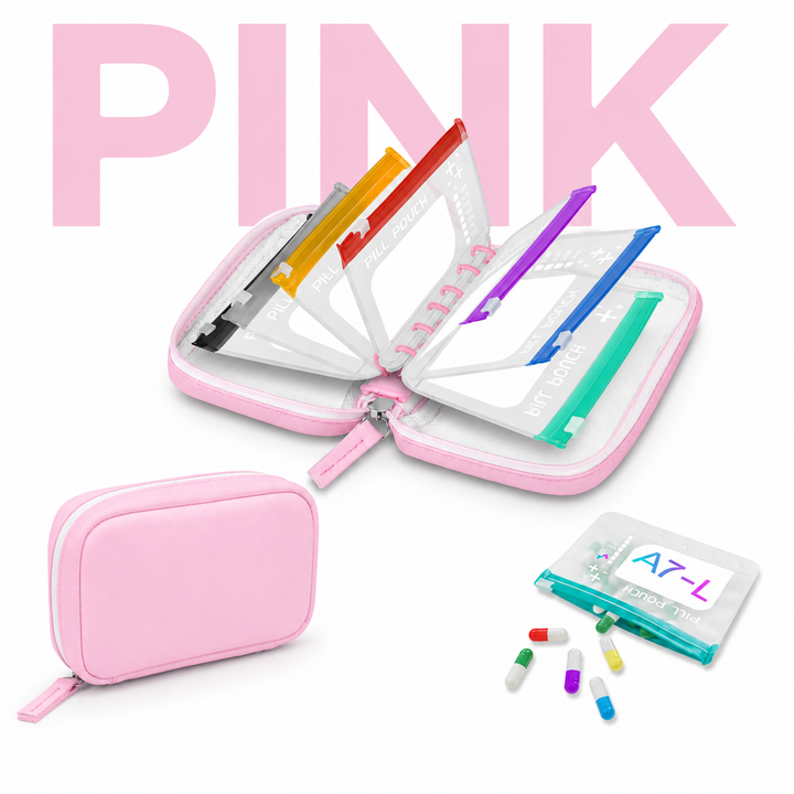 ❄️Summerfresh 50% OFF!💊14-Pouch Travel Medicine &amp; Supplement Organiser – Removable Colour-Coded Zip Pouches with Binder Case