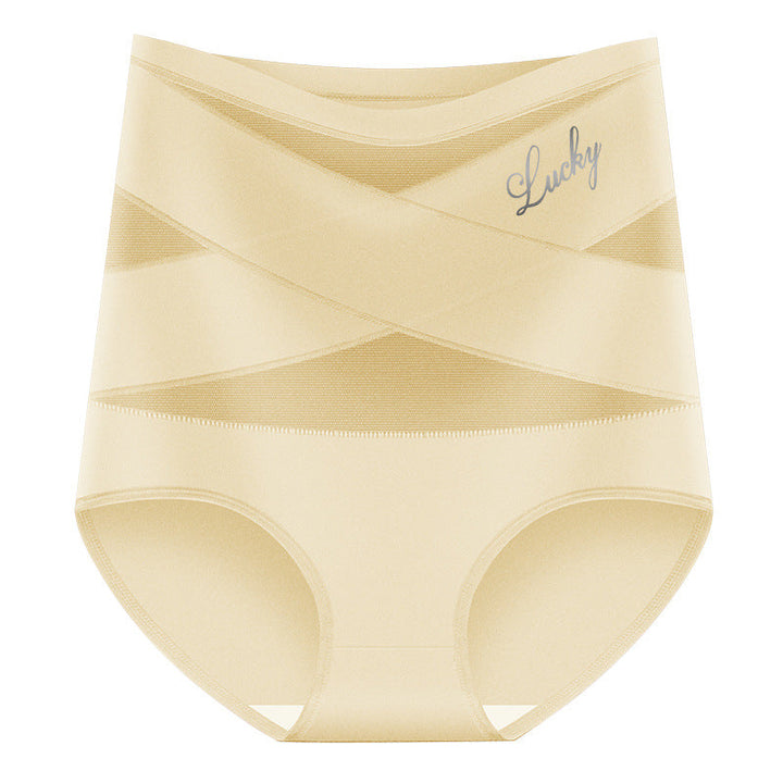 Plus-Size High-Waist Cross Tummy Control Panties