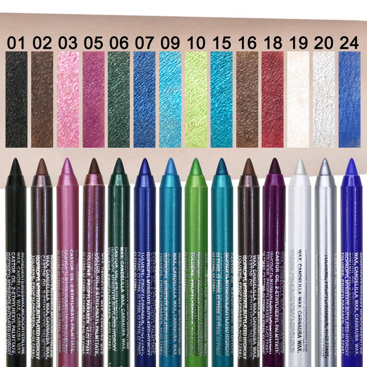 💧14-Pack Waterproof Colored Gel Eyeliner Pencil – Metallic &amp; Shimmer Finishes, Smudge-Proof（Pencil sharpener color is random）
