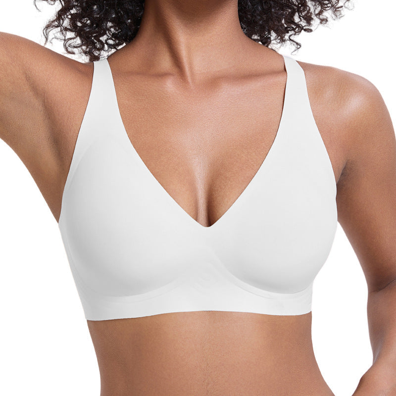 🏆 Last Day Special Price £19.99 ! 💐Jelly Wireless Womens Comfortable Wireless Bras Push Up Bralettes Seamless Tshirts Bras Deep V Everyday Bras