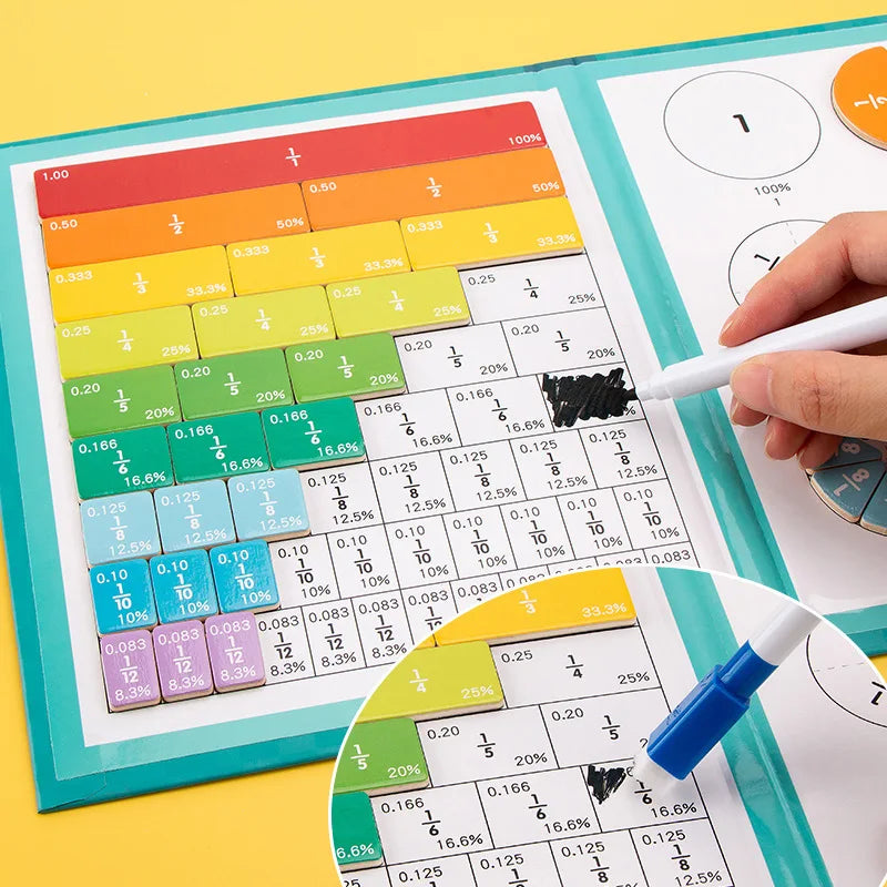 🔥Schneller Verkauf – 50 % RABATT🏅Montessori-Magnetbuch mit Bruchrechnen-Puzzle 