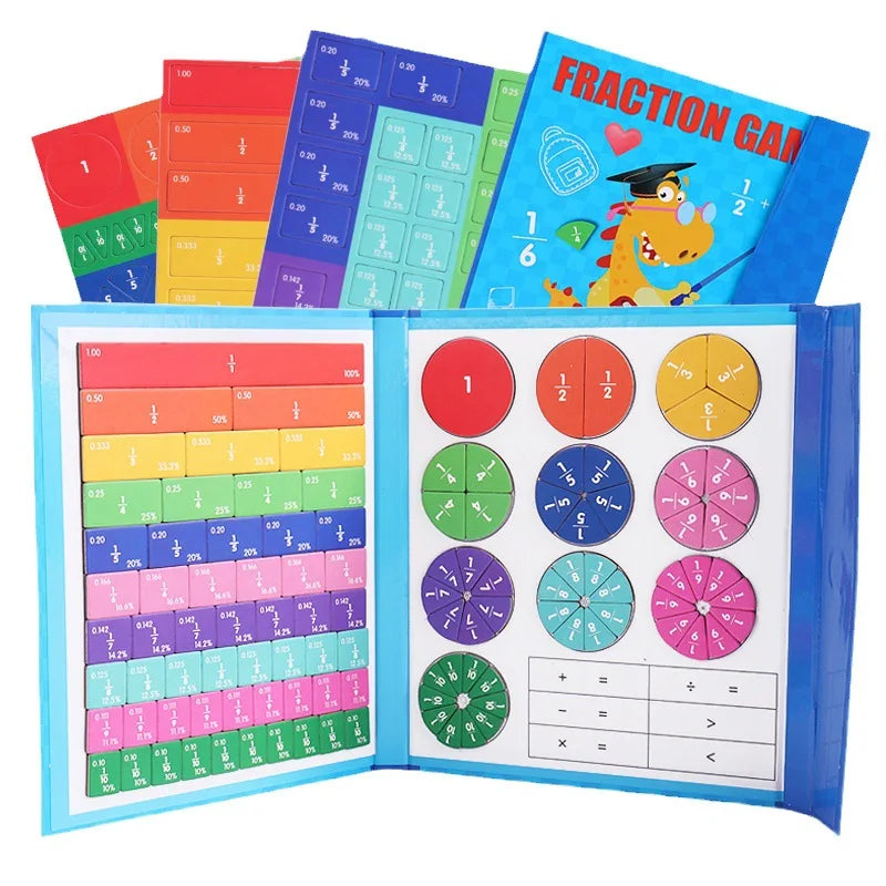 🔥Offerta imperdibile - Sconto del 50%🏅Libro magnetico Montessori con puzzle delle frazioni
