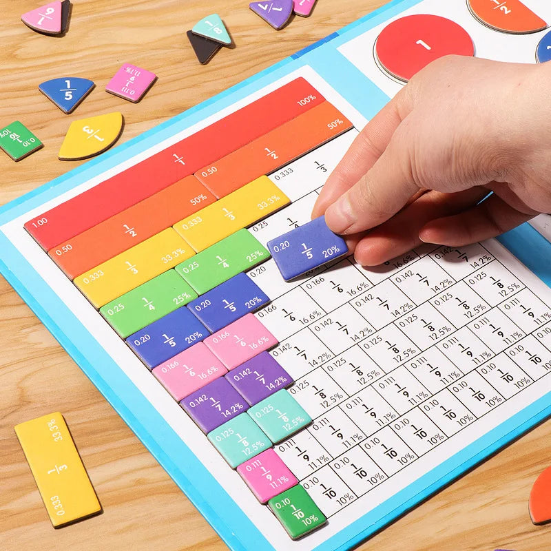 🔥Offerta imperdibile - Sconto del 50%🏅Libro magnetico Montessori con puzzle delle frazioni