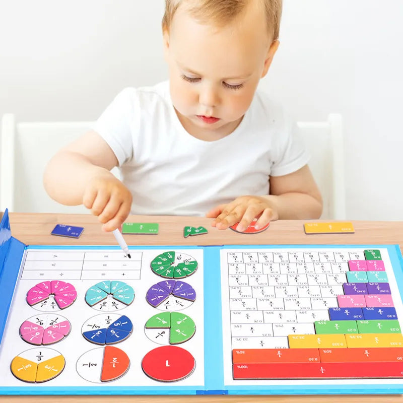 🔥Offerta imperdibile - Sconto del 50%🏅Libro magnetico Montessori con puzzle delle frazioni