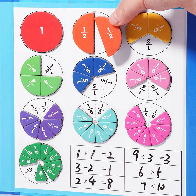 🔥Offerta imperdibile - Sconto del 50%🏅Libro magnetico Montessori con puzzle delle frazioni