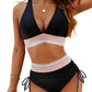 🎉Summer Fashion Essentials👙High Waisted Tummy Control Color Block Bikini Sets