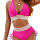 🎉Summer Fashion Essentials👙High Waisted Tummy Control Color Block Bikini Sets
