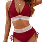 🎉Summer Fashion Essentials👙High Waisted Tummy Control Color Block Bikini Sets