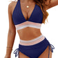 🎉Summer Fashion Essentials👙High Waisted Tummy Control Color Block Bikini Sets