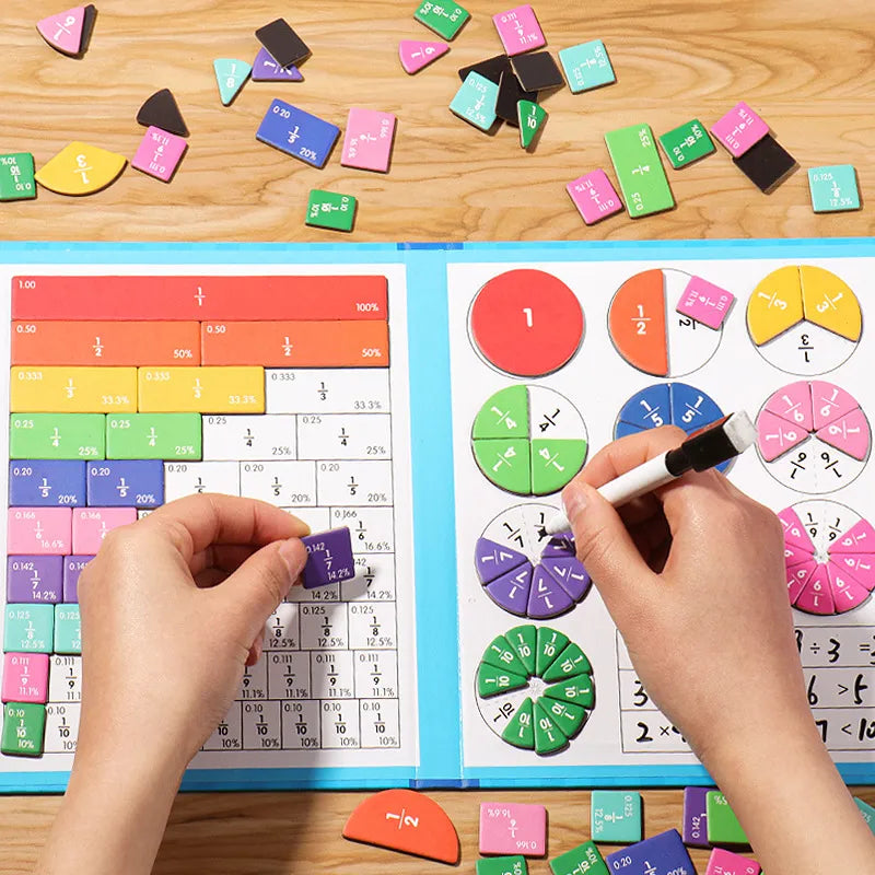 🔥Offerta imperdibile - Sconto del 50%🏅Libro magnetico Montessori con puzzle delle frazioni