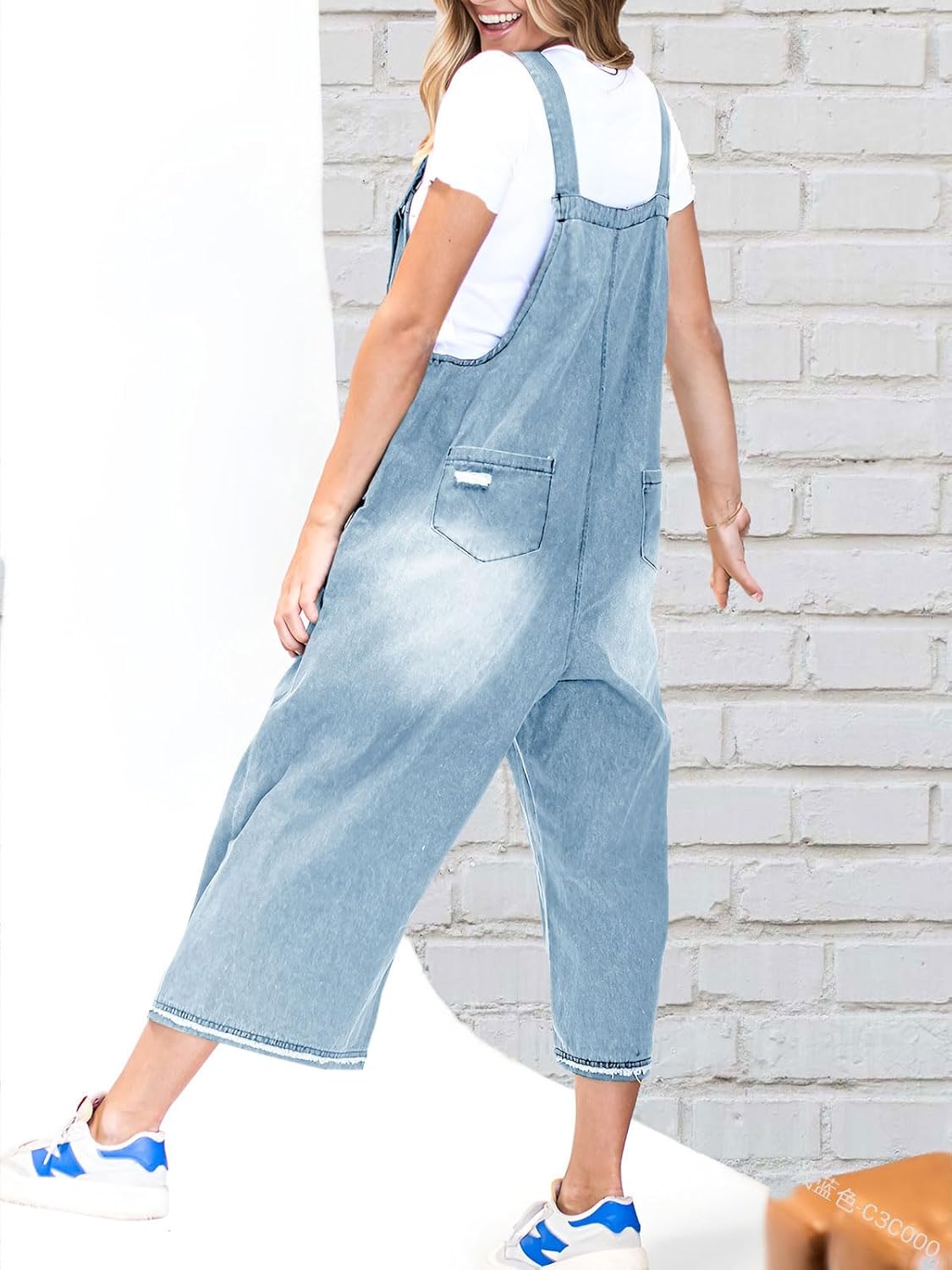 💃Limited time sale 50% OFF💓Women's Cute Casual Button Jumpsuit Ripped Denim Overalls