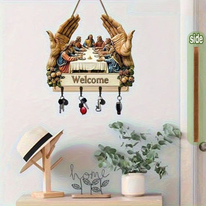 ✝️ Jesus &amp;  Lärjungar Väggkonst Nyckelhållare