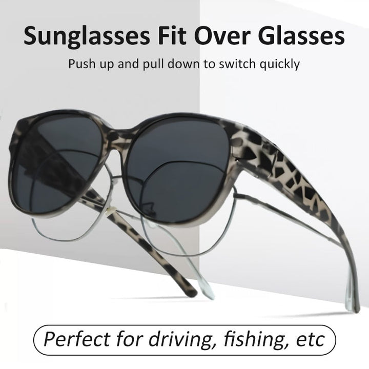 😎Lunettes de soleil à protection UV400 compatibles avec le port de lunettes de vue (Ajoutez 2 ou 4 pièces au panier)