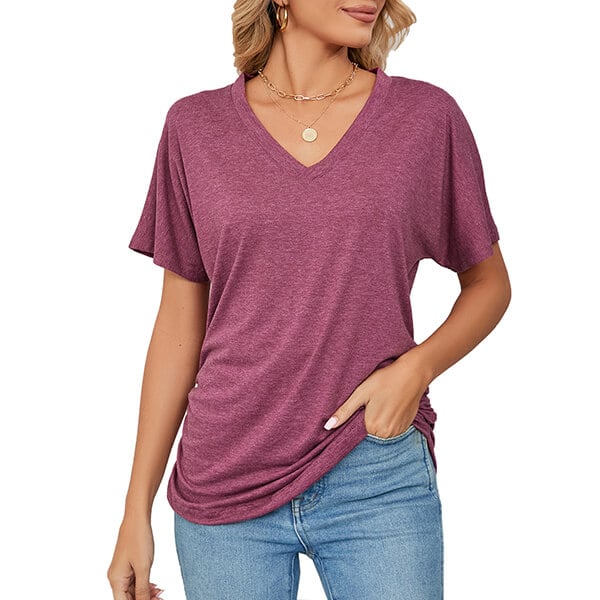 💕Hot Promotion- UP TO 50% OFF🌷V-Neck Solid Color Loose Ladies Tops