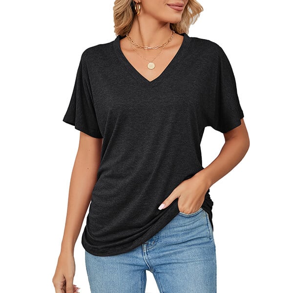💕Hot Promotion- UP TO 50% OFF🌷V-Neck Solid Color Loose Ladies Tops