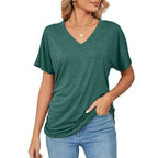 💕Hot Promotion- UP TO 50% OFF🌷V-Neck Solid Color Loose Ladies Tops