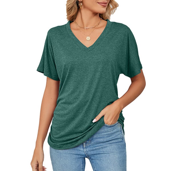 💕Hot Promotion- UP TO 50% OFF🌷V-Neck Solid Color Loose Ladies Tops