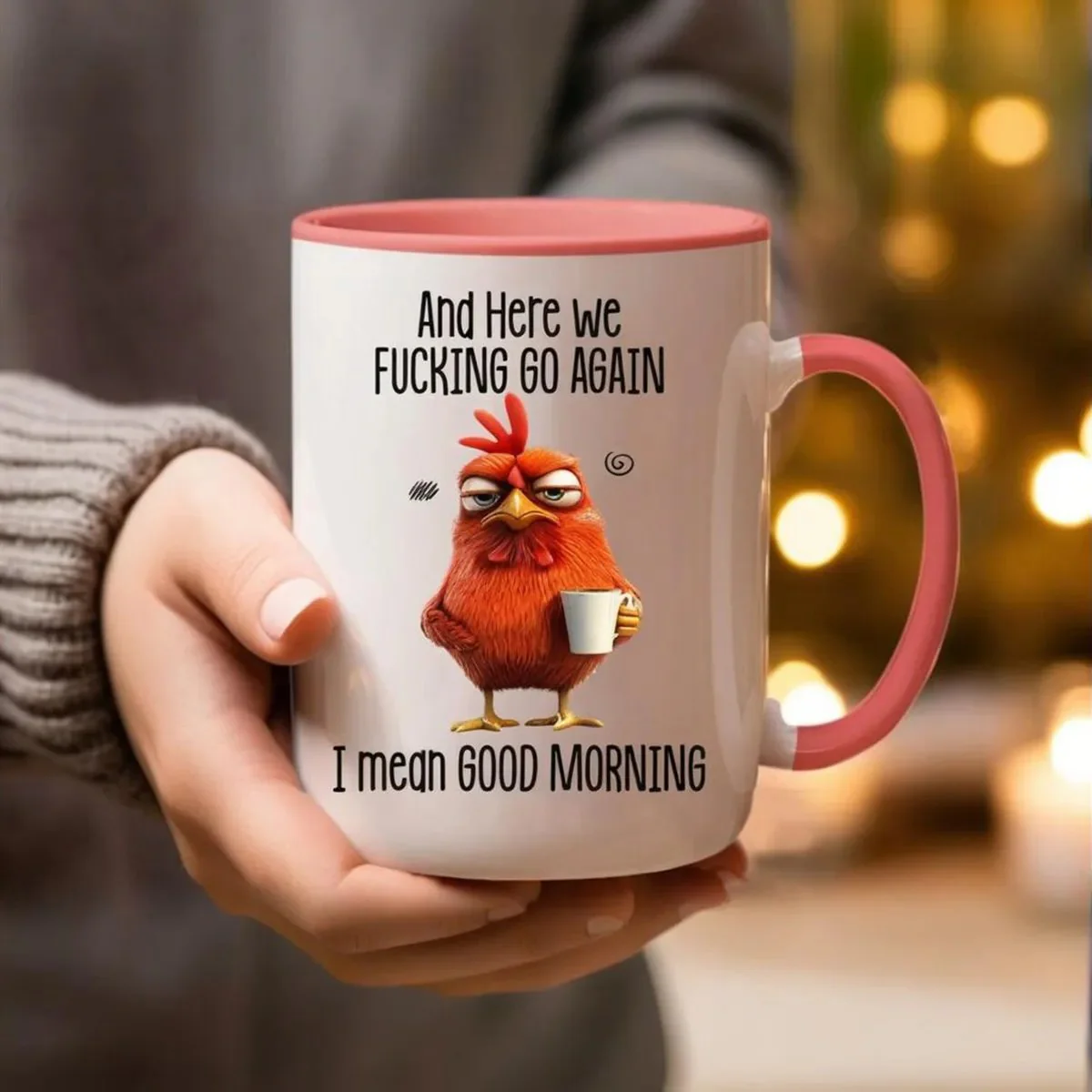 🔥Bestseller🔥 Funny Novelty Mug – Here We F*cking Go Again... I Mean Good Morning 😮‍💨 Coffee Cup