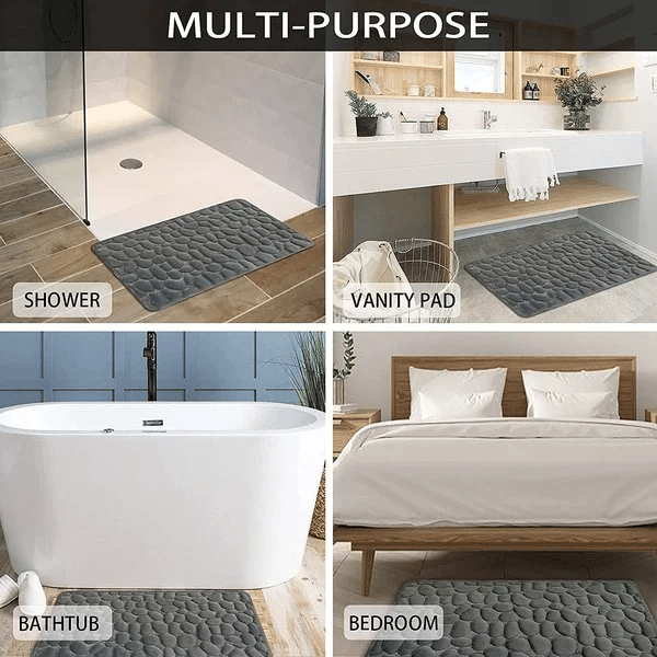 🎁Hot Sale 50% OFF⏳Cobblestone Embossed Bathroom Bath Mat