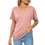 💕Hot Promotion- UP TO 50% OFF🌷V-Neck Solid Color Loose Ladies Tops