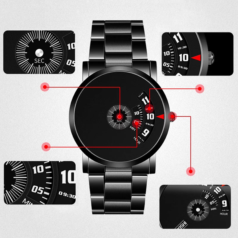🌌Vattentät automatisk klocka för män – med klockarmband i stål/nät/läder