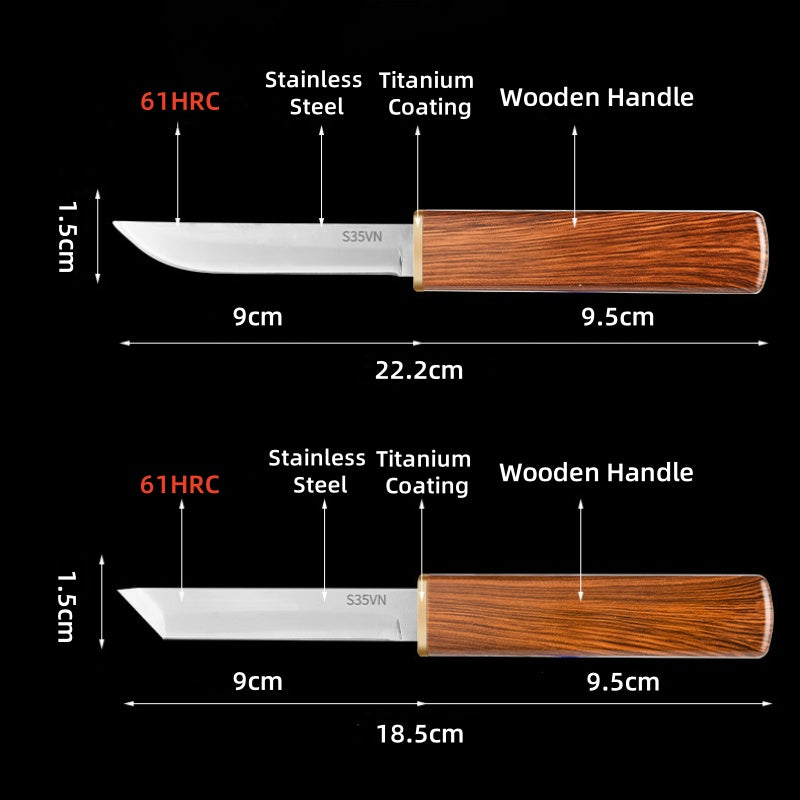 💥HOT SALE💥2-in-1 Double Knife Set with Wooden Handle⚔️✨