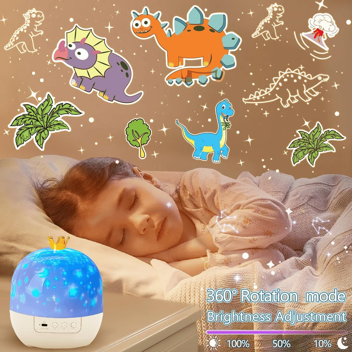 ⏳Limited time 50% discount💥🎃👻 Children's night light projector with 15 films 🔋Type-C charging