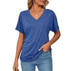 💕Hot Promotion- UP TO 50% OFF🌷V-Neck Solid Color Loose Ladies Tops