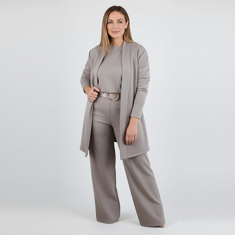 💜 LAST DAY PROMOTION 50%OFF 💜Elegant 3-piece set including long cardigan, top and pants💞