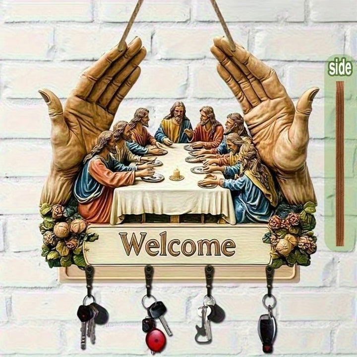 ✝️ Jesus &amp;  Lärjungar Väggkonst Nyckelhållare