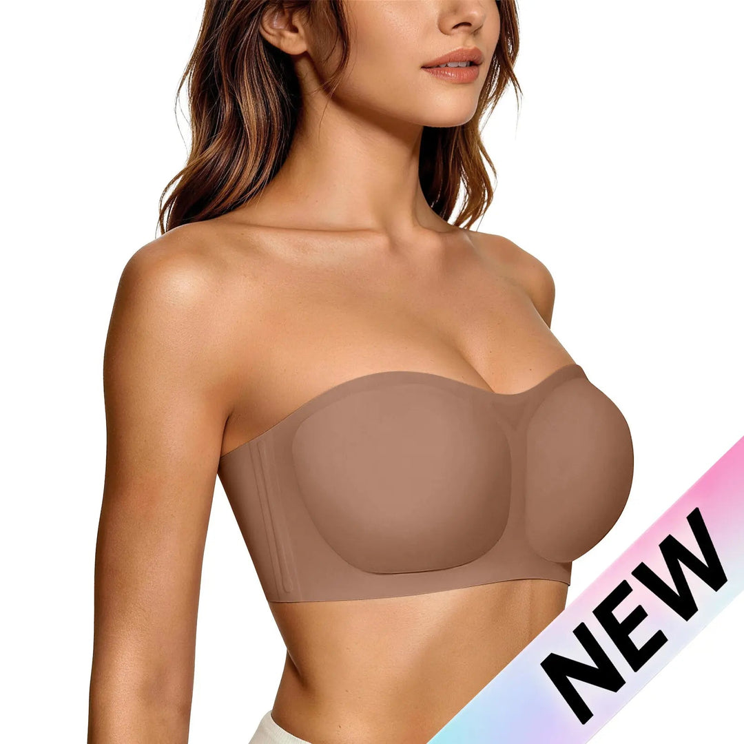 👙Naisten olkaimettomat rintaliivit Push Up Bandeau -rintaliivit Liukumattomat Langattomat Tukevat Pehmustetut Rintaliivit Saumattomat Mukavat Tuubihyytelöriivit