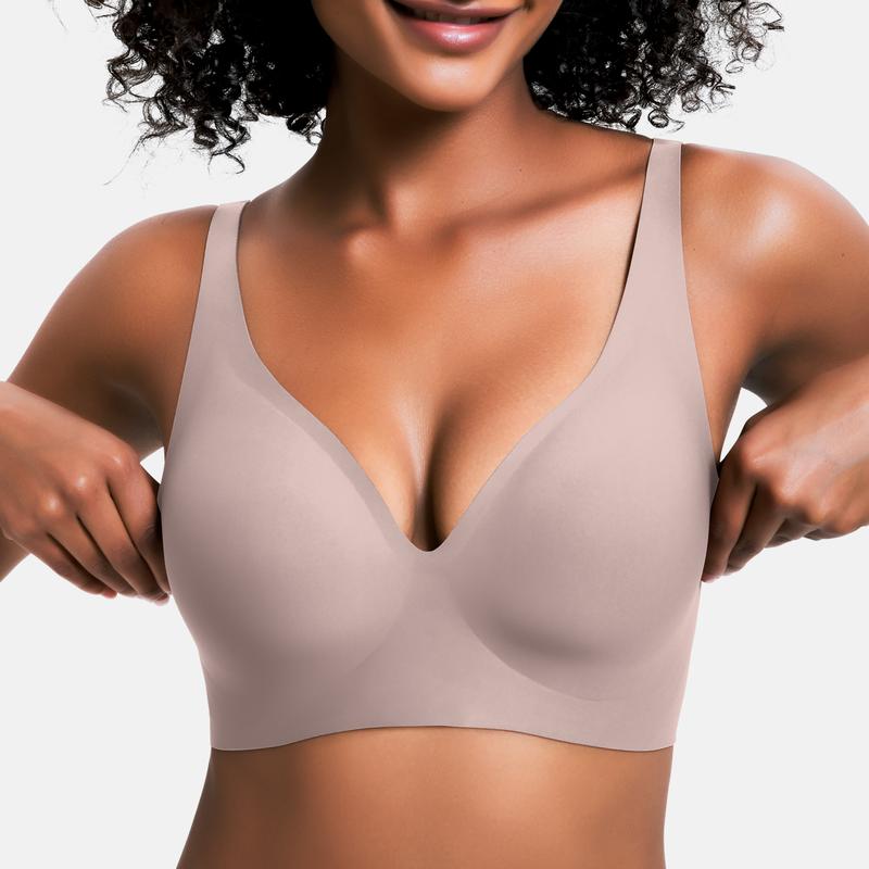 💗LAST DAY - BUY 1 GET 1 FREE💗 Jelly Wireless Womens Comfortable Wireless Bras Push Up Bralettes Seamless Tshirts Bras Deep V Everyday Bras